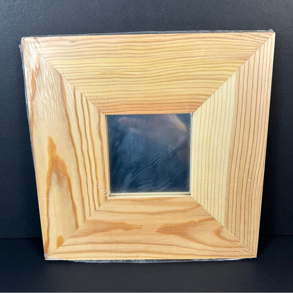 Vintage IKEA Malma Mirror 10x10 Natural Pine Wood Square NWT Sealed Y2K Retro